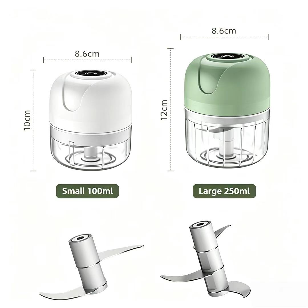 Baby Food Vegetables - เครื่องบดกระเทียมไฟฟ้าแบบชาร์จ USB 23W ขนาด 100 มล./250