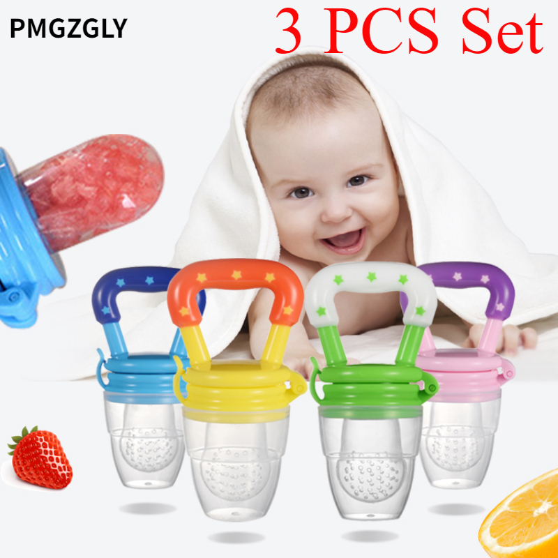 Baby Food Vegetables - ชุดของเล่นกัดแทะผลไม้และผักสำหรับเด็ก 3 ชิ้น ผลิตจากซิลิโคน ใช้เป็นอุปกรณ์ป้อนอาหารเด็ก ของขวัญคริสต์มาส