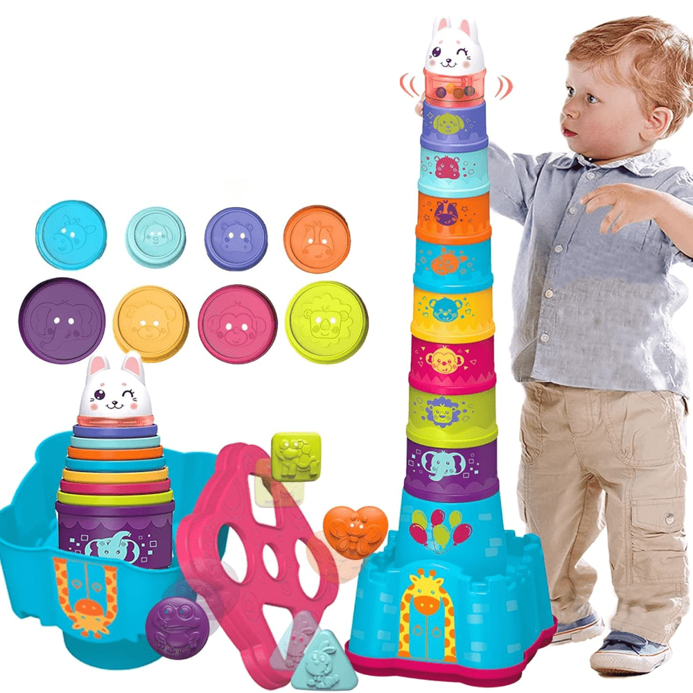 Baby Food Nestum - ของเล่นซ้อนกันสำหรับเด็กทารก, เครื่องคัดแยกทรงถ้วยซ้อนกันสำหรับเด็กอายุ 12-18 เดือน, ของเล่นเสริมพัฒนาการเรียงซ้อน