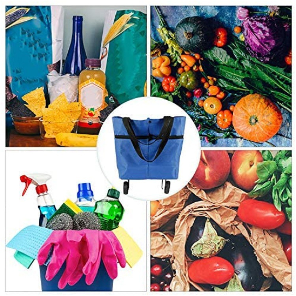 Food Pouch Reusable - พับช้อปปิ้งรถเข็นกระเป๋าReusable Groceryกระเป๋าอาหารOrganizerของขวัญที่เหมาะสําหรับญาติและเพื่อน