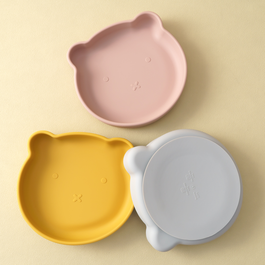 Baby Food Delivery - 1PC ซิลิโคนเด็กจานดูดรับประทานอาหารแผ่นการ์ตูนหมีรูปร่างเด็กแผ่นกินการฝึกอบรมเก็บอาหารเด็กชุดอาหารเด็ก