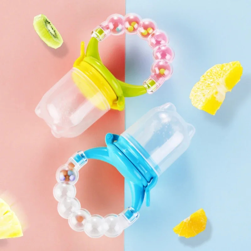 Baby Food Vegetables - ช้อนป้อนอาหารเด็กพร้อมกระดิ่ง ที่บีบน้ำผลไม้ จุกนมหลอก ซิลิโคนกัดเล่น ผลไม้ ผัก