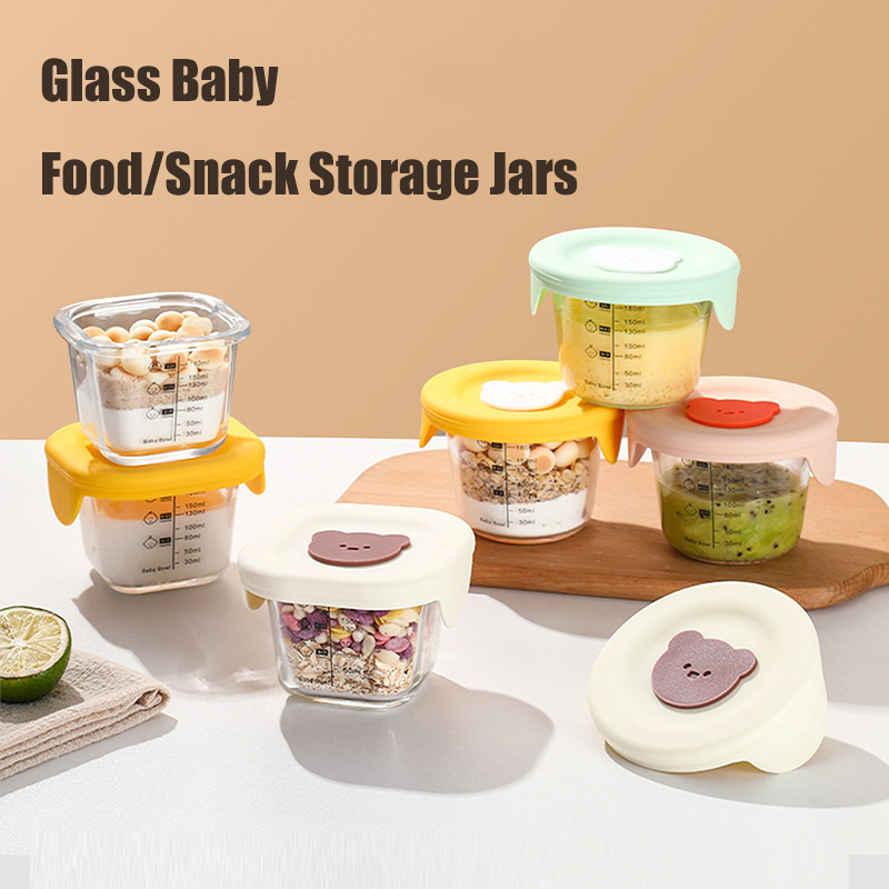 Baby Food Delivery - 180ml แก้วเก็บอาหารเด็ก Jars พร้อมฝาปิด LeakProof ขนมขบเคี้ยว
