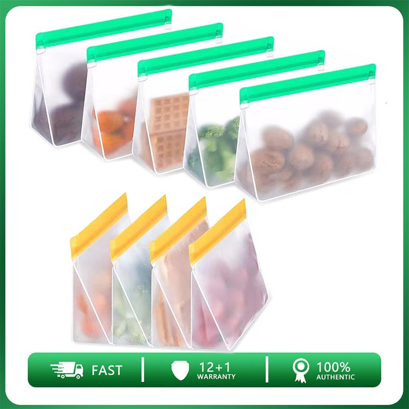 Food Pouch Reusable - ถุงซิปล็อคสำหรับใส่แซนวิชแบบตั้งป้องกันการรั่วซึมทำจากซิลิโคนใช้ซ้ำได้กระเป๋าเก็บอาหารอัปเกรดอาหารถุงใส่อาหารแบบปิด