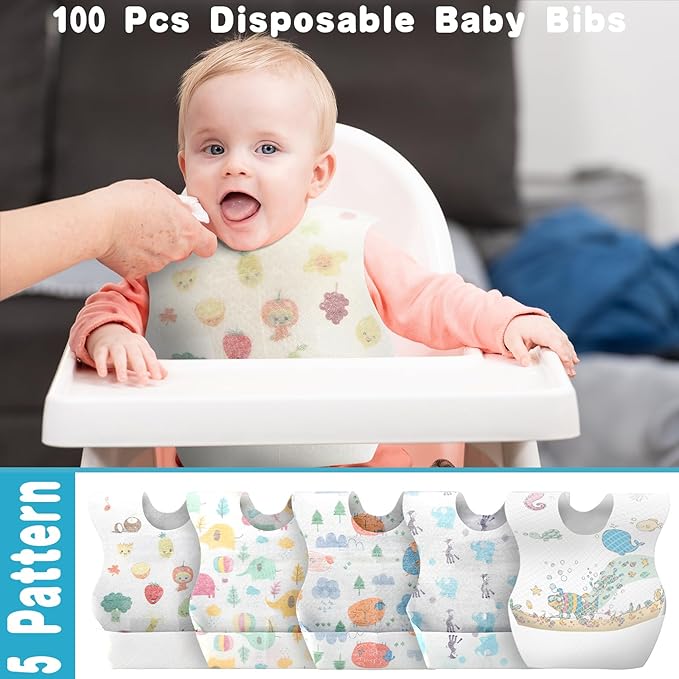 100 ชิ้นทิ้งผ้ากันเปื้อนเด็กแต - Baby Food For Travelling บทวิจารณ์และราคา