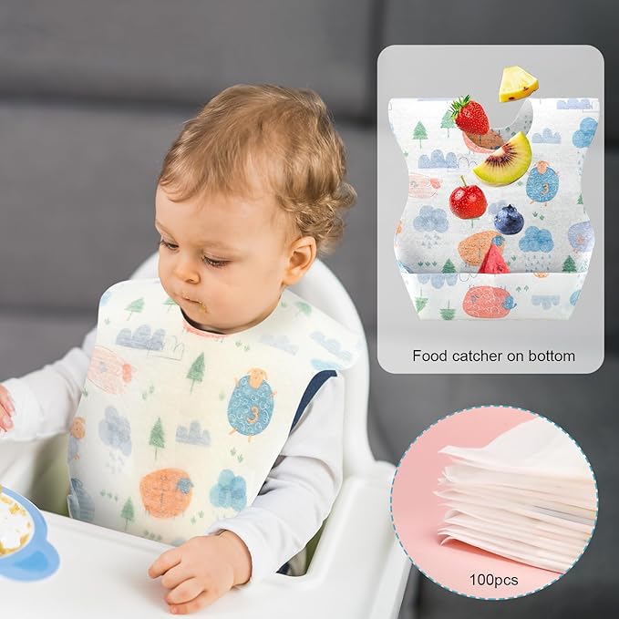 100 ชิ้นทิ้งผ้ากันเปื้อนเด็กแต - Baby Food For Travelling บทวิจารณ์และราคา