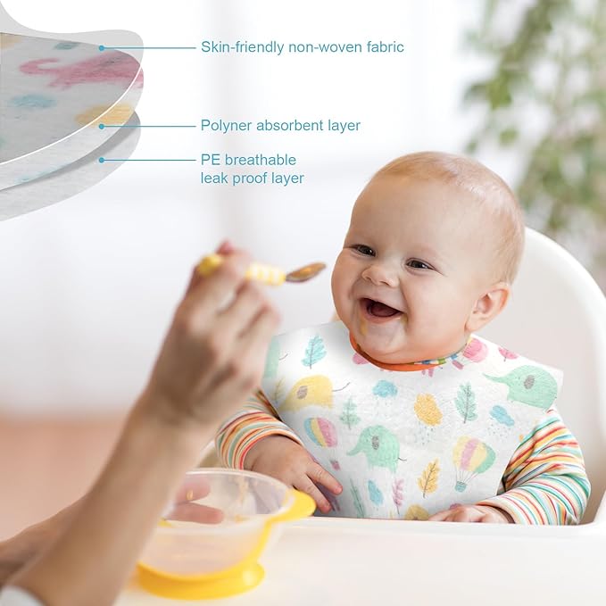 100 ชิ้นทิ้งผ้ากันเปื้อนเด็กแต - Baby Food For Travelling บทวิจารณ์และราคา