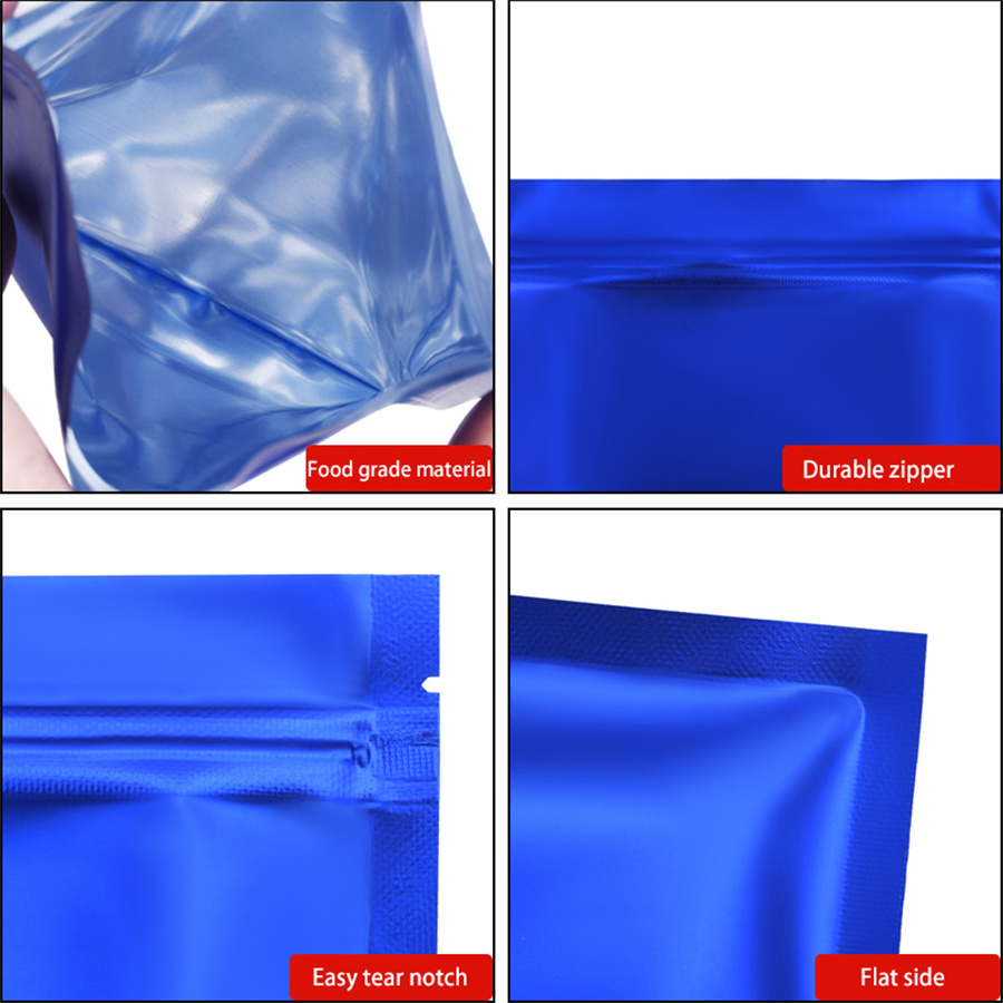 100 ชิ้น ถุงซิปฟอยล์สีน้ำเงินด - Food Pouch Reusable บทวิจารณ์และราคา